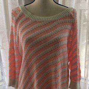 Juicy couture  orange/white striped sweater SZ M